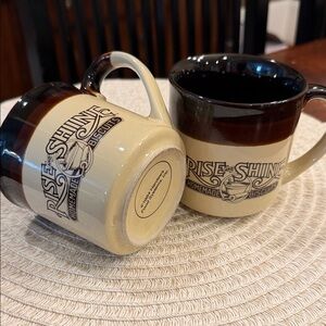 Vintage Hardee’s  Rise and Shine Ceramic Coffee Mug.  Set of 2